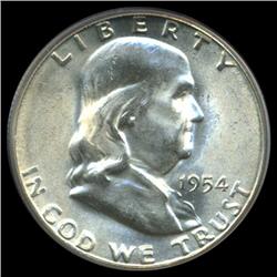 1954S Franklin Half FBL GEM Graded  (COI-3701)