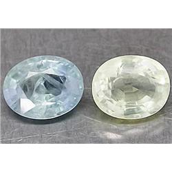 2.59ct.Oval Facet Light Blue Light Yellow Sapphire RETAIL $1175 (GEM-2286)
