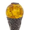 Image 2 : Antique Tibet Silver Ink Stamp Amber Turquoise (ANT-571)