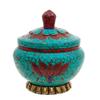 Vintage Tibet Bowl Inlaid Turquoise Coral Lapis (ANT-574)
