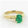 14K Gold .92ct Emerald+Diamond Ladies Ring Appraisal $3247 (JEW-1110)