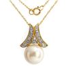 Exquisite Wt Pearl Diamond Necklace Pendant $1995 (JEW-322)