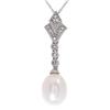 Exquisite Wt Pearl Diamond Necklace Pendant $1995 (JEW-327)
