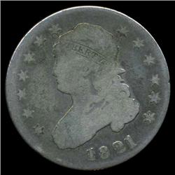 1821 Bust Quarter Dollar Scarce Variety (COI-3948)