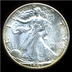1947D Walking liberty Half Gem BU (COI-3952)