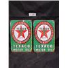 Image 1 : TWO TEXACO MOTOR OIL TIN SIGNS