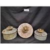 Image 1 : THREE ANTIQUE LANTERN BASES, NO CHIMNEYS