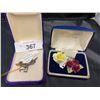 Image 1 : TWO VINTAGE COALPORT BROOCHES & TORTOLANI ROADRUNNER PIN