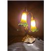 Image 1 : TIFFANY STYLE TRUMPET FLOWER STAINED GLASS LAMP