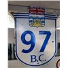 Image 1 : AUTHENTIC BC HIGHWAY 97 ROAD SIGN
