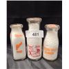 Image 1 : THREE 1950'S DAIRY PINT CREAM BOTTLES