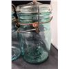 Image 2 : FOUR ANTIQUE COLOURED GLASS SEALER JARS