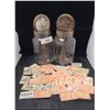 Image 1 : TWO VINTAGE NABOB COFFEE JARS W/COLLECTION NABOB COUPONS