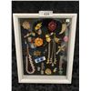 Image 1 : LARGE COLLECTION ASSORTED COSTUME JEWELRY IN SHADOW BOX