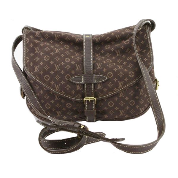 Louis Vuitton Ebene Monogram Mini Lin Canvas SaumurCrossbody Bag