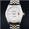 Image 1 : Rolex Mens 2 Tone Mother Of Pearl Baguette Diamond 36 Datejust Wristwatch