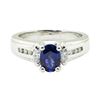 Image 2 : 1.28 ctw Oval Brilliant Blue Sapphire And Diamond Ring - Platinum