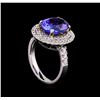 Image 4 : 14KT Two-Tone 2.01 ctw Tanzanite and Diamond Ring