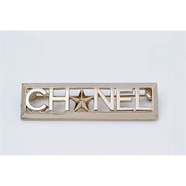 Chanel Gold-tone Baguette Star Logo Brooch