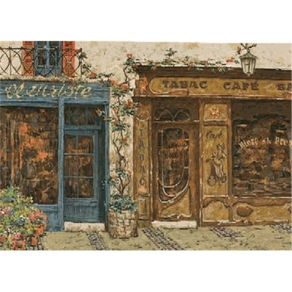 Cafe Tabac (Les Bijoux de Paris Suite)by Viktor Shvaiko on canvas