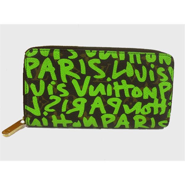 Louis Vuitton Vert Green Graffiti Brown Monogram Canvas Leather Stephen Sprouse