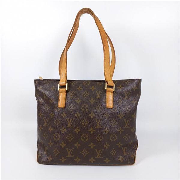 Louis Vuitton Brown Monogram Canvas Leather Cabas Mezzo Tote Bag