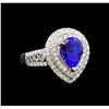 14KT White Gold 2.35 ctw Tanzanite and Diamond Ring