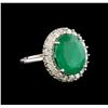 14KT White Gold 5.95 ctw Emerald and Diamond Ring