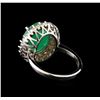 Image 3 : 14KT White Gold 5.95 ctw Emerald and Diamond Ring