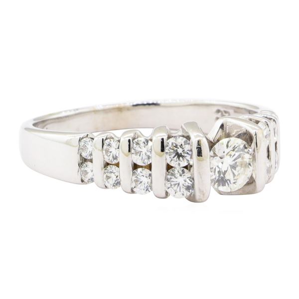 0.89 ctw Diamond Ring - 14KT Yellow Gold with Rhodium Plating