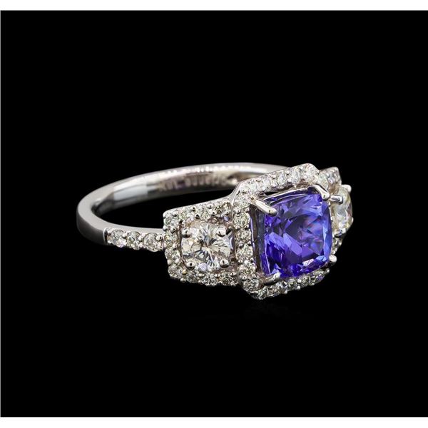 18KT White Gold 1.41 ctw Tanzanite and Diamond Ring