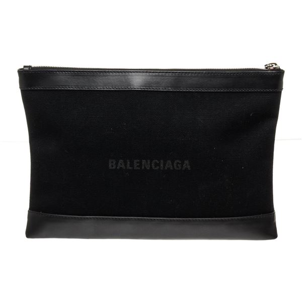 Balenciaga Black Leather Zippy Pouch Wallet