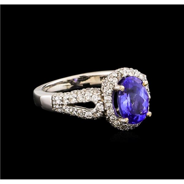 14KT White Gold 2.14 ctw Tanzanite and Diamond Ring