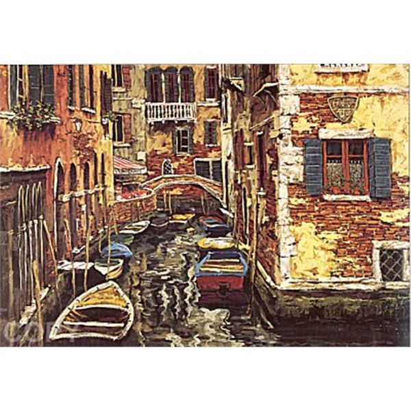 Boats of Venice by Viktor Shvaiko on paper