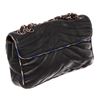 Image 3 : Chanel Black Quilted Lambskin Leather Chevron Silk Trim Flap Shoulder Bag