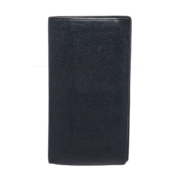 Louis Vuitton Black Taiga Leather Long Bifold Wallet