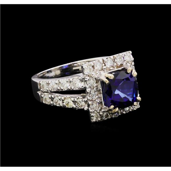 14KT White Gold 3.08 ctw Sapphire and Diamond Ring