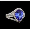 Image 1 : 18KT White Gold 3.44 ctw Tanzanite and Diamond Ring