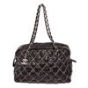 Image 1 : Chanel Black Quilted Nylon Tweed On Stitch Bowler Bag