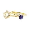 Image 3 : 0.88 ctw Blue Sapphire and Diamond Ring Set - 14KT Yellow Gold