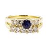 Image 2 : 1.70 ctw Blue Sapphire And Diamond Ring And Band - 14KT Yellow Gold