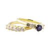 Image 3 : 1.70 ctw Blue Sapphire And Diamond Ring And Band - 14KT Yellow Gold