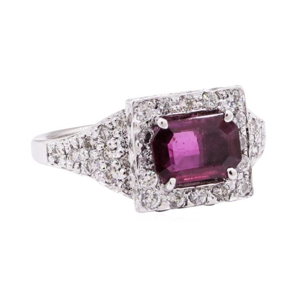 2.02 ctw Ruby And Diamond Ring - 14KT White Gold