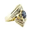 3.16 ctw Oval Brilliant Blue Sapphire And Diamond Ring - 14KT Yellow Gold