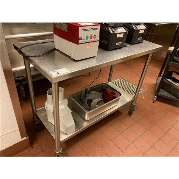 STAINLESS STEEL 48"W X 24"D X 36"H COMMERCIAL MOBILE PREPARATION TABLE