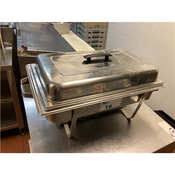 STAINLESS STEEL 22"L X 14"H X 4"D COMMERCIAL GEL POT CHAFING DISH WITH INSERTS, LID & STAND