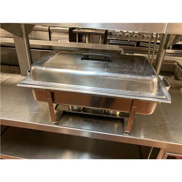 STAINLESS STEEL 22"L X 14"H X 4"D COMMERCIAL GEL POT CHAFING DISH WITH INSERTS, LID & STAND