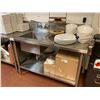 Image 2 : QUEST METAL SINGLE BAY STAINLESS STEEL 55"W X 30"D X 36"H COMMERCIAL PREPARATION SINK WITH SIDE