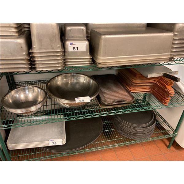 PIZZA TRAYS, CAST IRON GRIDDLES, & STAINLESS STEEL MIXING BOWLS