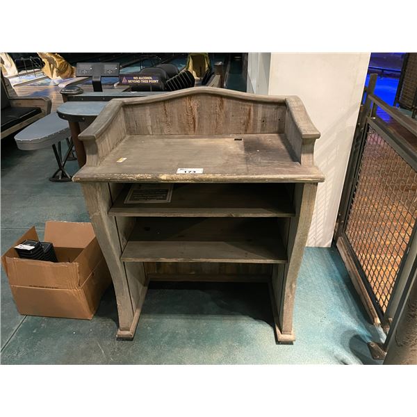 RUSTIC 36"W X 24"D X 40"H WOOD HOSTESS STATION